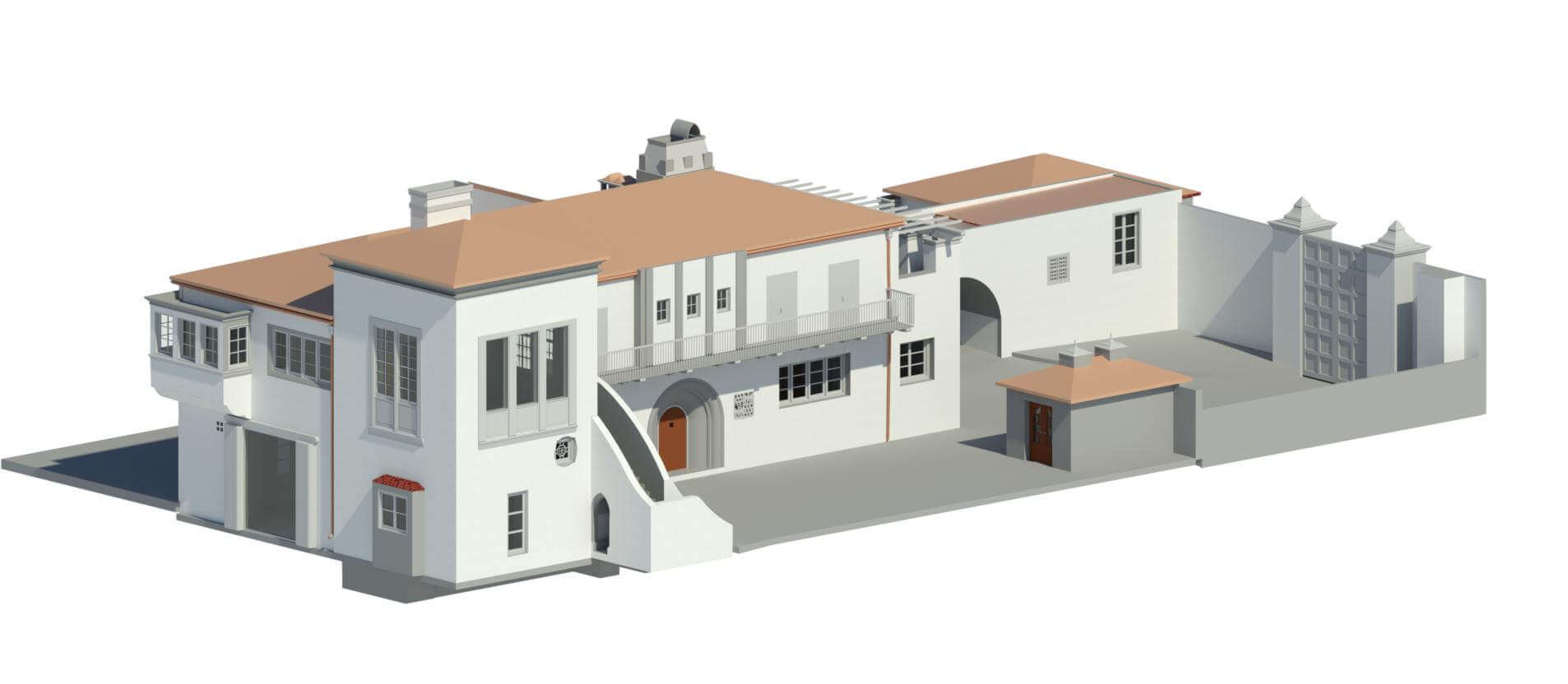 BIM model of a Mediterranean-style building