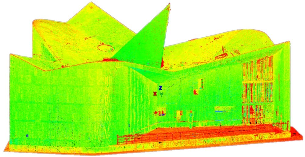 Colorized point cloud with axis markers