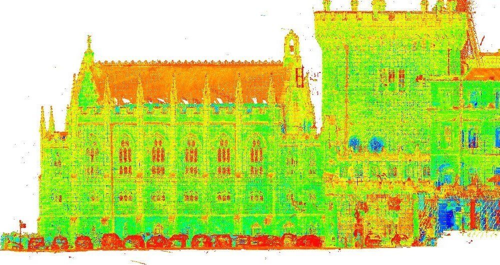 Registered point cloud of Dublin Castle and Record Tower