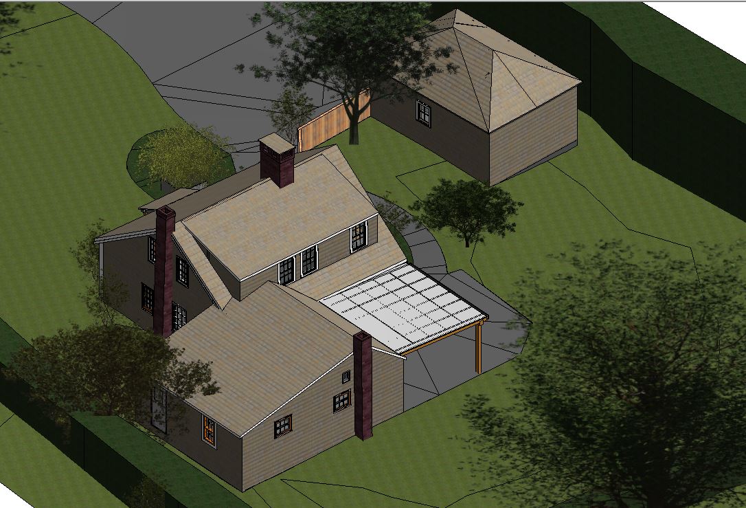 Aerial site model of a residential property